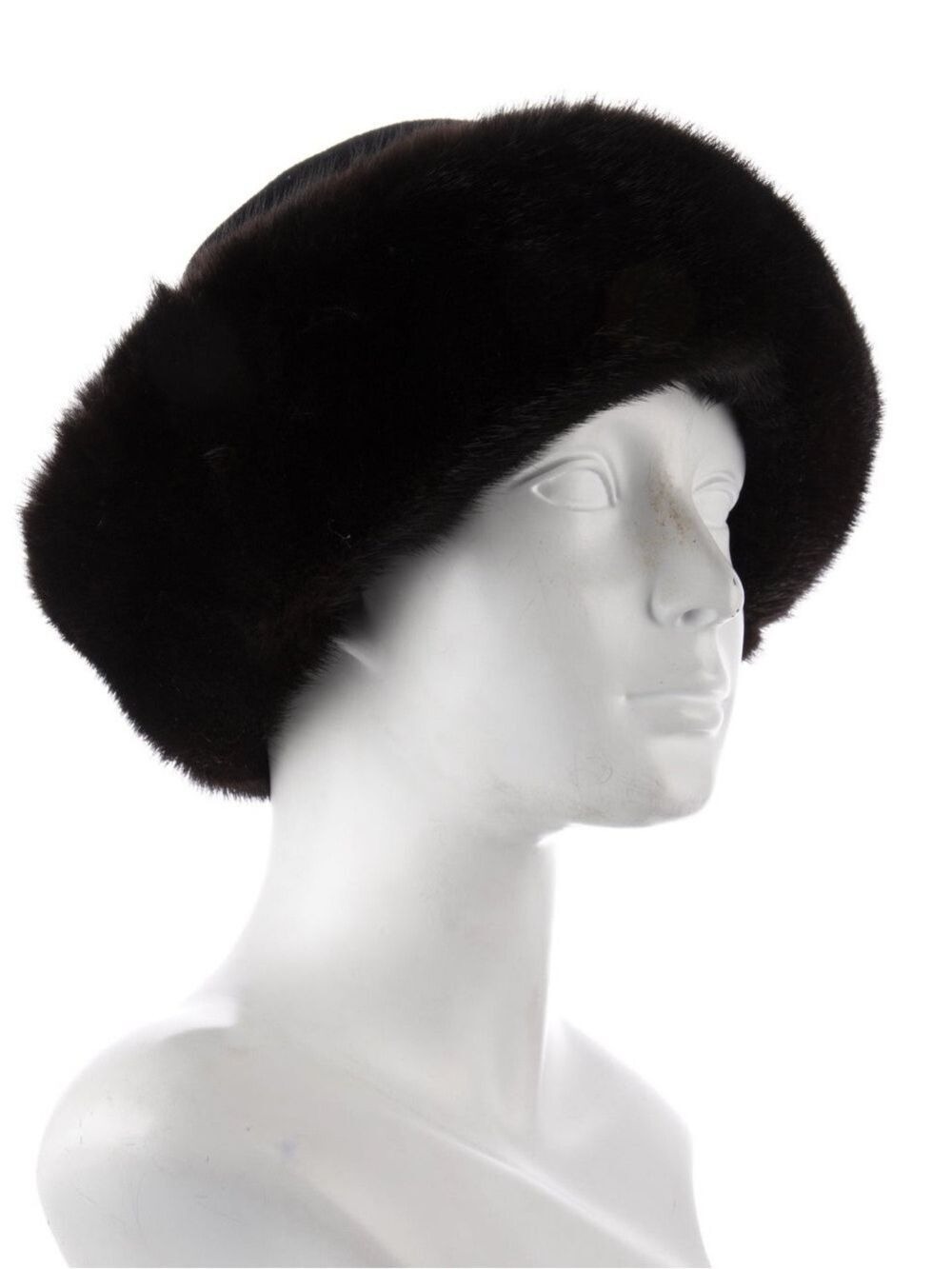 Maximilian Luxurious Black Faux Fur Pillbox Hat  EUC Designer